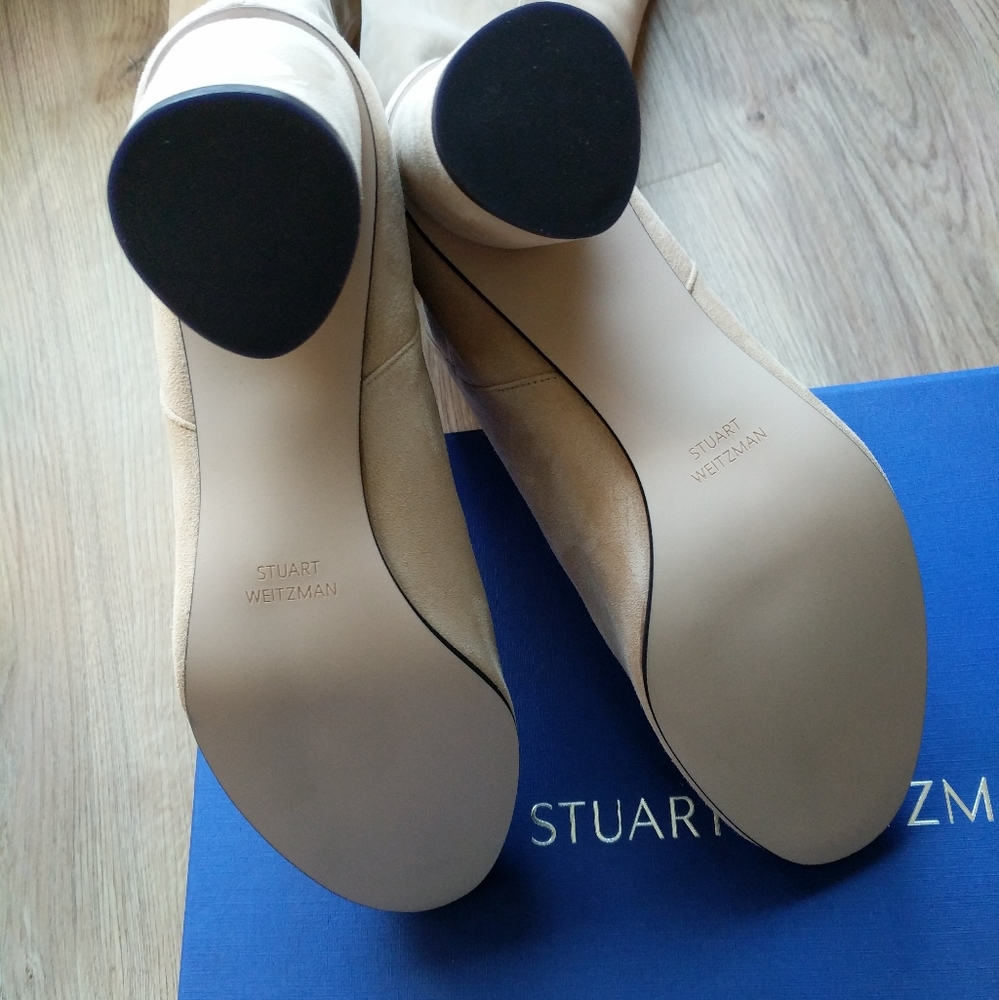 Stuart Weitzman Eloise 75 Bambina Suede Boots Wide - Picture 3 of 8